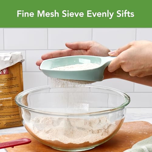 Tovolo Scoop and Sift 1 Cup Flour Sifter for Baking, Blue Haze - color: Blue Haze