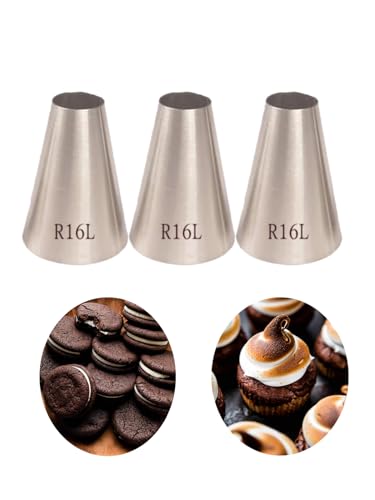 Large Round Piping Tips for Choux Pastry, Cream Puffs & Cannoli Filling - color: K