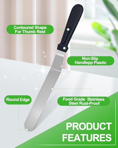 1PACK Cake Leveler & Slicer with 2PCS Offset Spatula, 6 & 8 inch - color: Purple 1-Wire & 2 Pack Offset Spatula