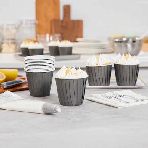 Restaurantware 4 oz Round Gray Paper Tall Baking Cup, 200 Pack - color: Gray, size: Tall