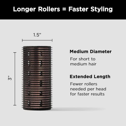 Fromm Thermalux Aluminum Hair Rollers for Volume, Waves, & Curtain Bangs, Heat-Retaining Aluminum Core, Self-Grip Surface, Ionic Technology, Lightweight Professional Rollers, 1.5", 4-Pack - size: 1.5"