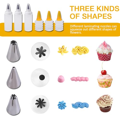 6Pcs Icing Piping Kit, Plastic Icing Bottles for Cookies, Cakes - size: 2.5, 4 Inch