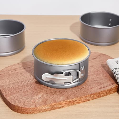 Sunnyray 12 Pcs 4 Inch Springform Pans Mini Cheesecake, Grey - color: Gray