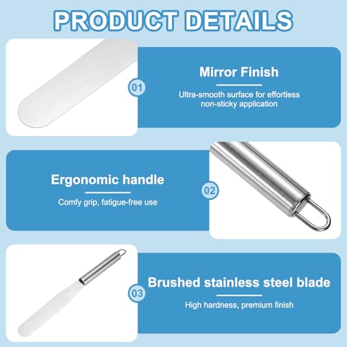 uxcell Cake Offset Spatula Set, 6/8" Icing Spatula 2pcs Silver,Straight - size: 6, 8"