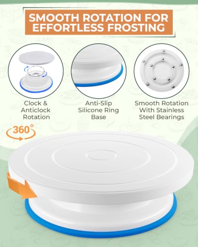 RFAQK 90PCs Cake Decorating Kit with Video Course for Beginners & Pros - color: Blue
