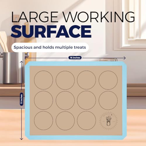 Silicone Baking Mats, Cookie Baking Mats, Half Sheet Reusable Pack of 4 - color: Cookie Baking Mats Blue, size: 1/2 Size Pack of 4