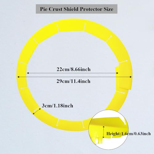 Adjustable Pie Crust Shields Baking Protectors, Silicone Cover Ring Fits 8-11.4 Inch Pies, Baking Pie Pizza Crust Shield Protector Cover for Edges (Yellow-1pcs) - color: Yellow-1pcs