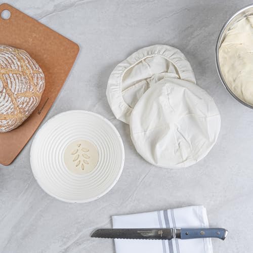 Restaurantware 9 In Rattan Banneton Proofing Baskets, 2 Liners, 10 Ct - size: Round-10 Count
