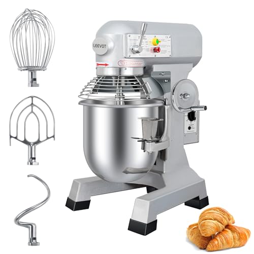 LEEVOT Commercial Mixer 30QT, Heavy Duty Stand Food Mixer, 3-Speed Adjustable Electric Dough Mixer with Stainless Steel Bowl for Dough Kneading Home Bakery Pizzeria Restaurant 120V 60HZ - size: 30QT+Timer