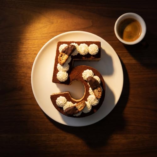 ZADE 11 Inch 304 Stainless Steel Large Size Number Cake Mousse Mold Number 5 Tiramisu Cheesecake Mold Cookie Cutter Bakeware 3D Cake Baking Pan for Birthday and Baking, Party - size: #5,11inch