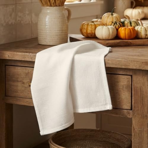 Flour Sack Towels | Tea Towel for Crafts | Kitchen | Dish | Cotton Blank Towel for Embroidery | Baking Bread Proofing Linen Cover | Thick Absorbent Quick Dry | 3 Pack 18"x28" Natural - color: Natural, size: 18"x28" - 3 Pack
