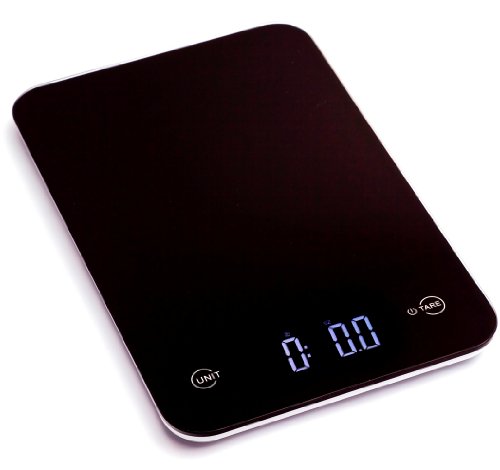 Ozeri Touch Digital Kitchen Scale (12 lbs Edition) in Tempered Glass - color: Stylish Black