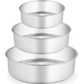 TeamFar Cake Pan, Stainless Steel Round Baking Pans Set for Layer Cake Pie