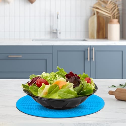 8 10 12 Inch Microwave mat, Trivet, Multi-Purpose Hot Pad,Pot Holder,Baking,Drying, Silicone mats for Microwave,Dishwasher Safe - Splatter Guard, Set of 3,Grey,Blue - color: Blue