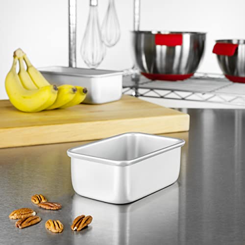 Fat Daddio's BP-5639-2PK Anodized Aluminum Bread Loaf Pan, 4.875 x 2.75 x 2 inch, Set of 2 - size: 4.875 x 2.75 x 2 Inch, Set of 2