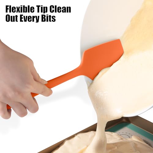 Doosu 600°F Heat Resistant Silicone Spatula Scrapers (Set of 4, Multi-5) - color: Multicolor 8, size: Set of 4