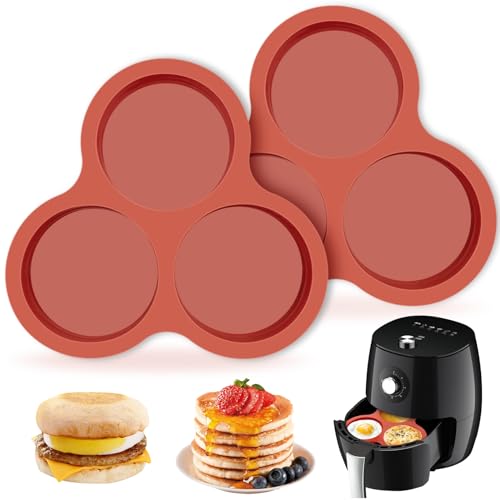 JOERSH Air Fryer Egg Silicone Mold, 4 Inch, 2 Pack - color: Regular, 3 Cups
