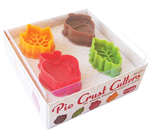 Talisman Designs Plunger Style Pie Crust Cutters, Fall Design, 4-Piece Set - style: Pie Crust Cutters - Fall