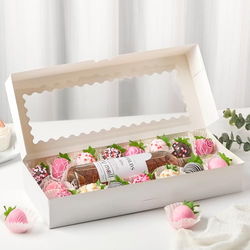 Ocmoiy Cookie Boxes with Window, 16x6.5x2.5 Inches, 20 Pack - color: 16 x 6.5 x 2.5 Inch