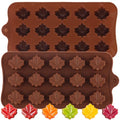 15 Cavity Maple Leaf Silicone Candy Molds Set Of 2