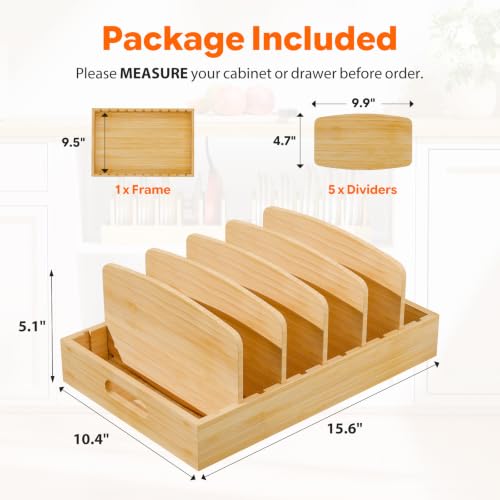 Simple Trending Extra Large Lid Organizer Bamboo, Pots Pans Lid Holder