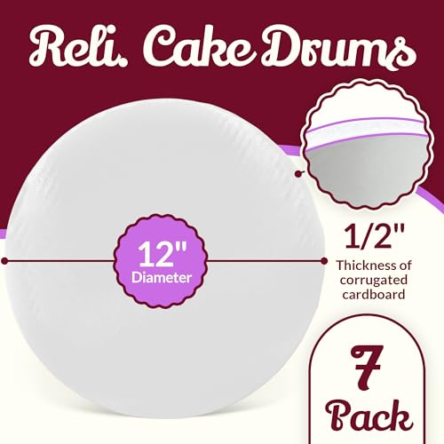 Reli. 12 Inch Cake Drums (7 Pack) | Greaseproof Boards, Cake Boards