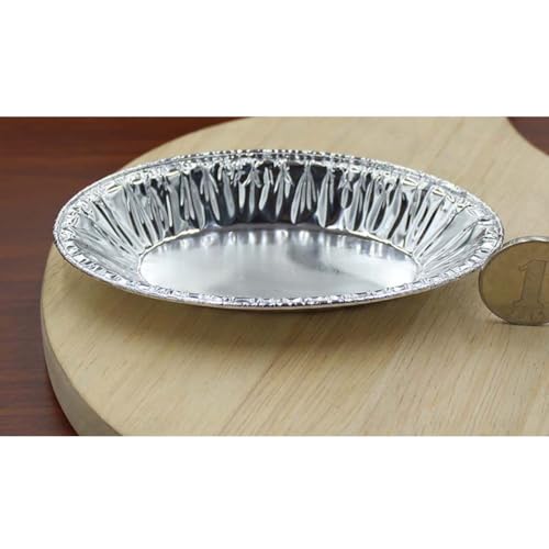 250Pcs Disposable Foil Egg Tart Cups Oval Mini Baking Pans Small Baking Cups for Tarts Quiches and Oysters Holder