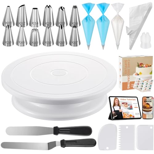 Kootek 71 Cake Decorating Kit Baking Supplies Tools for Beginners & Pros - color: White