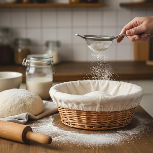 Bread Proofing Basket Cloth Liner 6Pcs 10 Inch Round Banneton Liner Natural Rattan Banneton Bread Proofing Cover Basket Cloth Liner Sourdough Bread Baking Supplies Cloth Bowl Covers for Bread Proofing - color: Round, size: 10 Inch