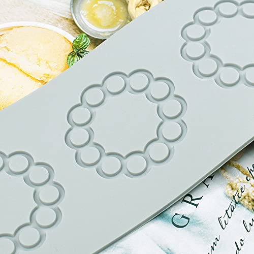 TUKE Silicone 3D Multi Pattern Geometric Fondant Lace Pad Cake Mold - Mo Gray (8.8x3.08x0.12inch) - size: E_8.8x3.08x0.12inch