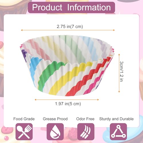 HARFINGTON 100 Count Cupcake Liners Cupcake Cups Windmill - color: White 1