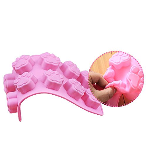 2 PACK Combo Mini & large Silicone DOG Pet Animal Paw Print Ice Cube Chocolate Soap Candle Tray Mold Party maker