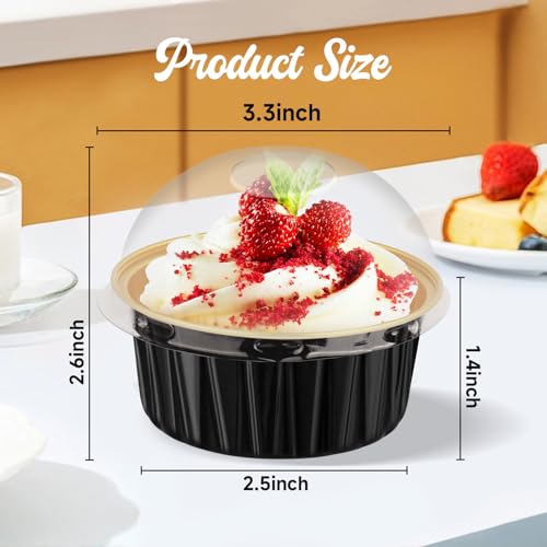 60 Pack 5 OZ Disposable Round Mini Cake Pans with Lids - color: Style 2-60 Pack
