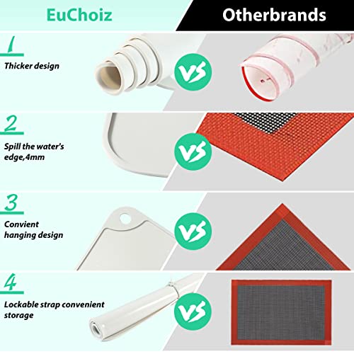 Silicone Pastry Non Stick Baking Mat 32"*24" Dough Rolling Edge Heightening - color: Light Grey, size: 32"L x 24"W