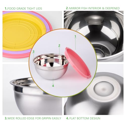 Leidawn Mixing Bowls with Lids Set, 25 PCS Colorful Mixing Bowl for Kitchen - color: Multicolor