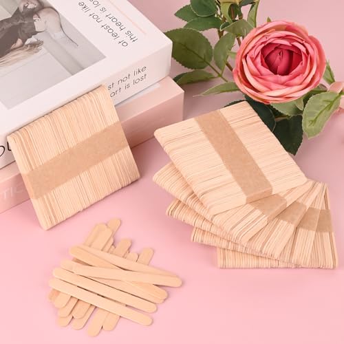 300 Pcs 3.65″ Mini Popsicle Wooden Sticks, Natural Birch Wood