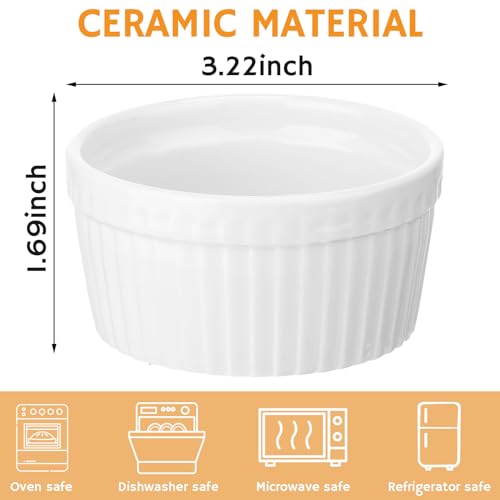 Treela 8 Pcs Ceramic Butter Warmers & 32 Tealight Candles, White - color: White, Gray