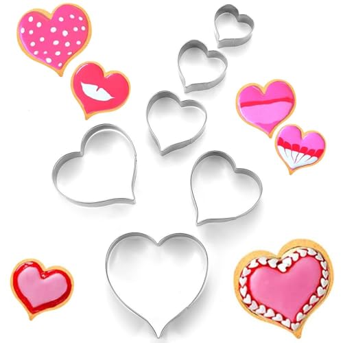 MrCookie Heart Cookie Cutters Set,6pc,Thickened Stainless Steel - color: Heart