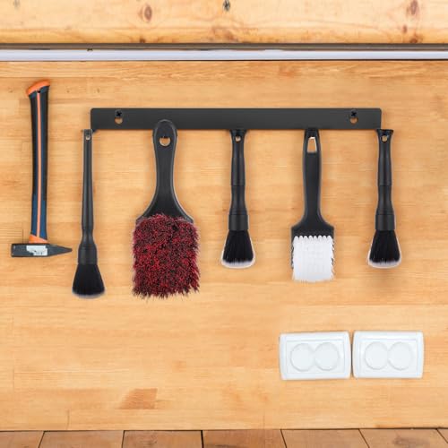 MOLIGOU 2 Pcs Detailing Brush Hanger, Wall Mount Car Detailing Brush Organizer, Detailing Brush Hanging Rack with 5 Hooks