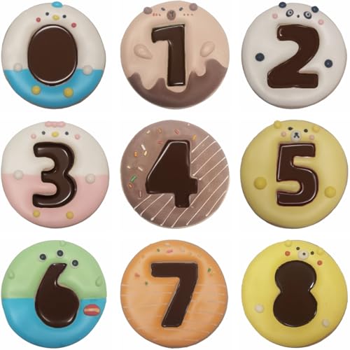 Comais Linzer Number Shaped Cookie Cutters Stainless Steel 9Pcs 3.5in Round - size: 3.5-Inch Round Edge