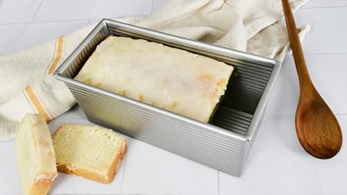 USA Pan Bakeware Pullman Loaf Pan With Cover, 9 x 4 inch, Nonstick & Quick Release Coating, Made in the USA from Aluminized Steel - size: 9 x 4, style: with Lid