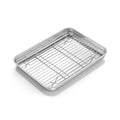 Homikit 10x8 Inch Small Stainless Steel Baking Sheet with Wire Cooling Rack - size: 10.4x8.1x1
