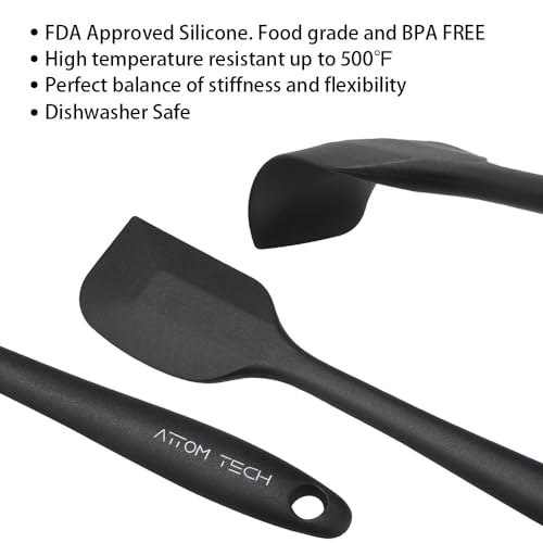 Silicone Spatula Set of 4, 500°F Heat Resistant BPA Free