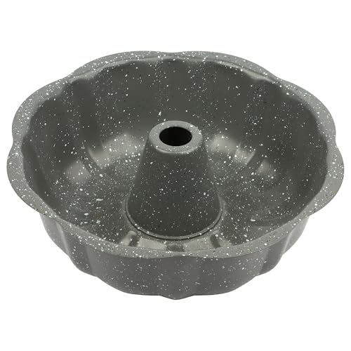 David Burke 9" Fluted Bake Pan – Carbon Steel Bundt Cake Pan – Gray Speckle - color: Gray Speckle, size: 9" Fluted Bake Pan