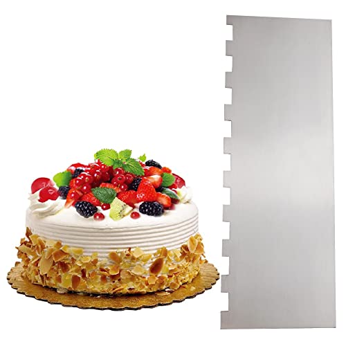 8.6 Inch Stainless Steel Cake Scraper Metal Scraper for Cake Smoother Leveler Scraper Cake Decorating Comb Cake Cutter for Mousse Butter Cream (Style 2) - size: Style 2