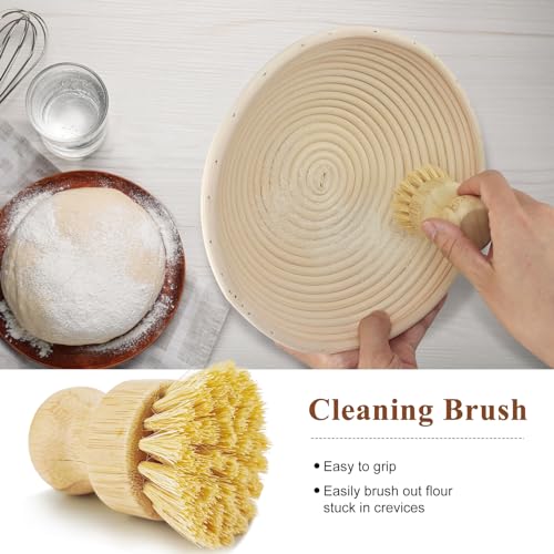 Banneton Bread Proofing Baskets, Set of 2, 9-Inch Round & 10-Inch Oval - size: 9'' round+10''oval