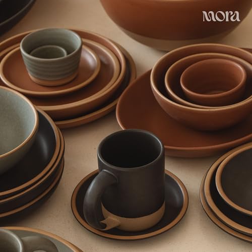 Mora Micro Ramekins Set of 4, 6oz Ceramic Pottery Baking Dishes - Microwave, Oven and Dishwasher Safe - Toasted Terracotta - color: Terracotta, size: Micro