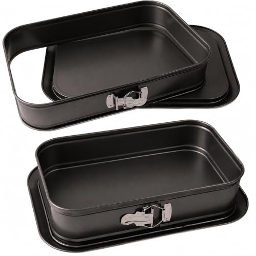 2 Pack 14 x 9 Deep Springform Pans, Rectangle Pans with Removable Bottom