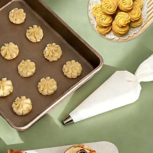 4 Pack 14 Inch Reusable Piping Bags, Cotton Cloth Pastry Bags with Plastic Coating, Professional Tipless Icing Bags for Cake Decorating Cupcakes Cookies Desserts and Baking Supplies - size: 14inch