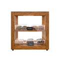 KoolMore 15 in. Light Wood Countertop Open Back Dry Bakery Display Case, Pastry, Cake and Bread Display with Tempered Glass
